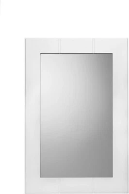 Croydex Portland Easy Mount Mirror 60x40cm White Wood Frame Wall Bathroom Decor