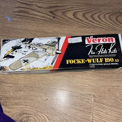 Vintage Veron Flying Scale Model Kit Focke-Wulf 190 A3 TRU-FLITE MADE IN ENGLAND - Image 1 of 4