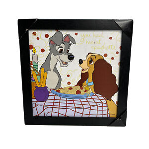Lady and the Tramp Framed Print You Had Me At Spaghetti 14x14 (Light marks/cut
