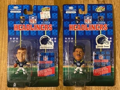 Lote de 2 cargadores Stan Humphries Junior Seau 1996 de los cabezas de cartel de la NFL NRFP Foto 1 de 4