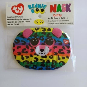 TY Beanie Boo Kids Face Mask DOTTY Cheetah Reusable Washable Adjustable OSFA - Picture 1 of 2