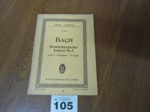No.282 J S BACH Brandenburgisches Konzert No.5 D / Edition EULENBURG Study Score - Picture 1 of 11
