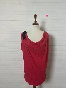 Express Women's Top Size L Beaded Accent Sleeveless Pink Drape Neck Blouse - Picture 1 of 9