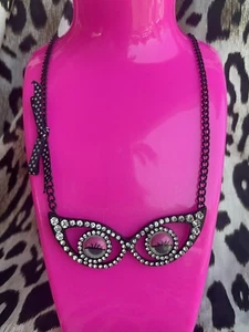 Betsey Johnson Trolls Collaboration Googly Eyes Mod Retro Eyeglasses Necklace - Picture 1 of 5