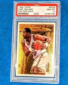 KARL MALONE 1995 TOPPS  PFG9 PAN FOR GOLD  RARE FOIL PSA 10 🔥  JAZZ HOF  - Picture 1 of 3