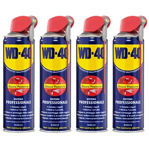 WD-40 KIT 4 PEZZI SPRAY LUBRIFICANTE MULTIUSO SBLOCCANTE WD40 WD 40 500ML x4 - Foto 1 di 8