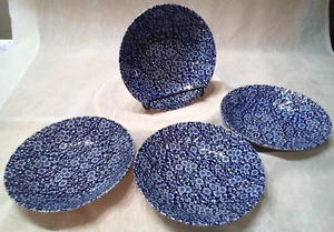 Royal Wessex Ciotole per Pasta/Insalata/Zuppa, Blu e Bianco Floreale 8 3/4", Set di 4 - Foto 1 di 5