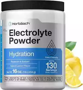 Electrolyte Powder 16oz 130 Servings Hydration Supplement Keto-Friendly Horbaach - Picture 1 of 8