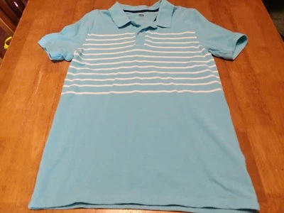 Old Navy boys polo shirt size XL,14-16,  teal & white, sharp! - Image 1 of 4