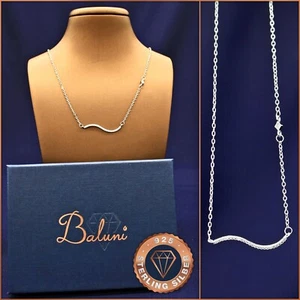 Zirkonia-Welle-Halskette echt 925 Sterling-Silber + Etui, Weihnachtsgeschenk - Bild 1 von 4