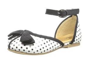 Zapatos para niña Joyfolie negro/blanco lunares con arcos incluye clip para cabello a juego - Imagen 1 de 12