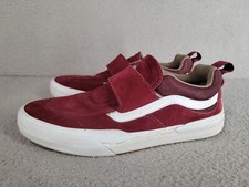 Vans Men's Kyle Walker Pro Hook & Loop Red Suede Skate Shoes 