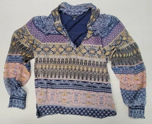 Lucky Brand Tunic Top Blouse Womens XL Modal Blend Multicolor Geometric T-shirt - Picture 1 of 10