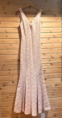 *Bailey Blue - Sequin Mermaid Gown - Size Small S - Blush Pink - Image 1 of 4