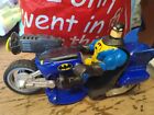 1996 Fisher Price Imaginext Batman Blue Motorcycle Ram & Figure