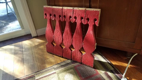 Fantastic Victorian porch pediments balustrade great country color red Cover