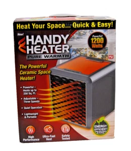 Handy Heater Pure Warmth 1200 W Portable Ceramic Space Heater LED Gray New T2257 - Picture 1 of 24
