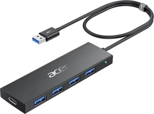 USB Hub 3.0, Ultra Slim USB-A Adapter 4 Ports, Multiport Splitter with Powered T - Picture 1 of 12