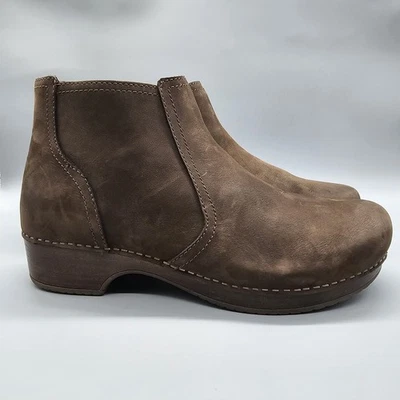 Dansko Boots Women's Size 42 11.5-12 Barbara Brown Leather Side Zip Ankle Bootie - Image 1 of 4