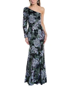 Marchesa Notte One-Shoulder Kleid Damen Navy 0 - Bild 1 von 4