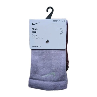 NUEVO NIKE Trail Running Mezcla de Lana DRI-FIT Calcetines Púrpura M 8-9.5 W 9.5-11 Foto 1 de 2