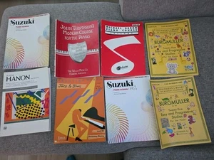 Lot Of 8 Music Books Suzuki Burgmuller Hanon Aaron Thompson Showtime Piano - Picture 1 of 3