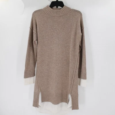 Brochu walker Sweater dress womens Medium Looker layered camel Wool Cashmere - Image 1 of 4