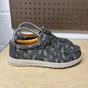 Zapatos sin cordones Hey Dude Wally Youth camuflaje dinosaurio estampado talla 6 - Imagen 1 de 9