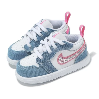 Nike Jordan 1 Low ALT SE TD Denim Lentejuelas Niño Pequeño Infante Zapatos Informales HQ2002-400 Foto 1 de 4