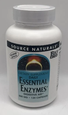 Source Naturals Essential Enzymes 500 Mg, 120 Capsules. EXP : 11/27 FREE SHIP - Image 1 of 3