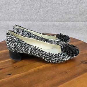 Anne Klein Damen-Pumps schwarz-weiß Tweed Blockabsatz Größe 10M AK7HOLLY - Bild 1 von 12