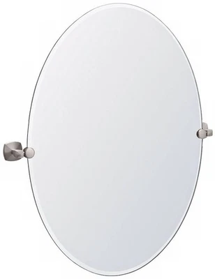 Espejo de pared inclinable ovalado Gatco Jewel níquel satinado 28" x 32" Foto 1 de 2