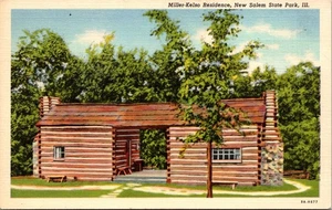 Miller-Kelso Residence New Salem State Park Illinois Linen Postcard - Picture 1 of 2