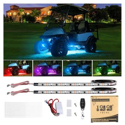 Golf-Cart-Underglow-LED-Light-Strip-Kit, 14 Modes Underbody Glow Neon Lightin... - Immagine 1 di 4