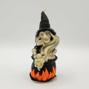 Vtg Gurley 5.5" Halloween Candle Witch with Boiling Cauldron UNLIT USA - Picture 1 of 8