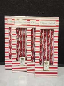 4 BOXES- 6' RED Glass Garland RAZ- Eric Cortina Collection NEVER USED 24 FEET! - Picture 1 of 7