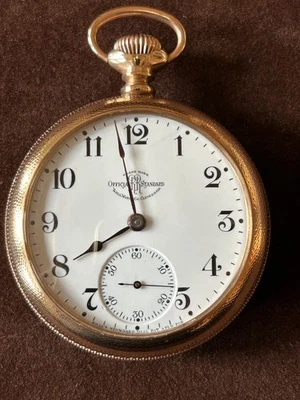 Reloj Bolsillo Ferrocarril Tamaño 18 Ball Hamilton "Single Roller" Lleno de Oro Foto 1 de 4