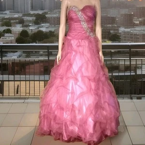 Christopher Henry for Joli Sequin Dress Gown Size 2 PROM Wedding Formal Pink - Picture 1 of 13