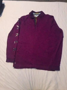Ted BAKER AGE 12-13 boys' Long Sleeved Polo Shirt Purple - Picture 1 of 5