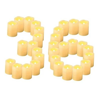  Paquete de 36 velas votivas LED sin llama, 1,5" x 2", parpadeo a batería  Foto 1 de 4