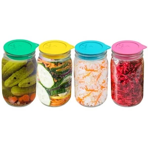 Silicone Fermenting Lids, Waterless Airlock Fermentation Tops Mason Jar Lid F... - Picture 1 of 6