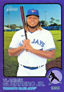 Topps Heritage 2022 cromo púrpura refractor Vladimir Guerrero Jr #269 Blue Jays - Imagen 1 de 2