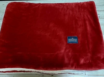 Pendleton RED/WHITE Sherpa/ Fleece Throw Blanket 50"x70" NWOT - Image 1 of 4