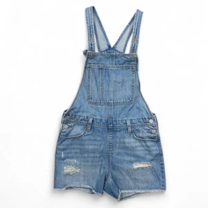 Old Navy Blue Denim Jean Overalls Shortalls Girls 14/16 Women’s XXS/XS - Picture 1 of 6