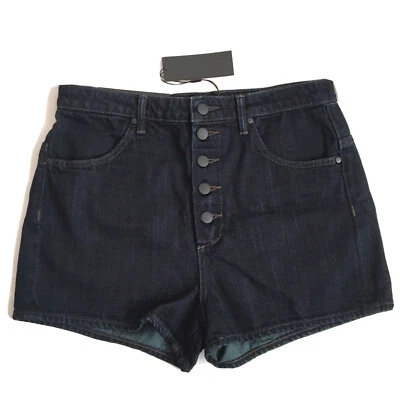 Helmut Lang High Waisted Button Fly Denim Shorts Size 30 - Image 1 of 4