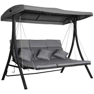 3 Sitzer Garten Schaukelsitz Outdoor Schaukelstühle Chaiselongue gepolstert - Bild 1 von 12