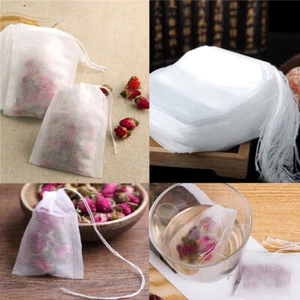 100Pcs Muslin Drawstring Fabrics Bags Bath Soap Herbs Tea Making 5*7cm - Picture 1 of 10