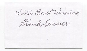 Frank Saucier Signed 3x5 Index Card Autographed Baseball Eddie Gaedel Pinch Hit