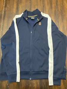 Chaqueta de calentamiento Nike para hombre NikeCourt fútbol tenis talla XL manga larga azul blanco - Imagen 1 de 7