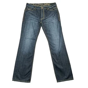 Antik Denim Jeans Mens 36x35 Dark Blue Cotton Embroidered - Picture 1 of 11